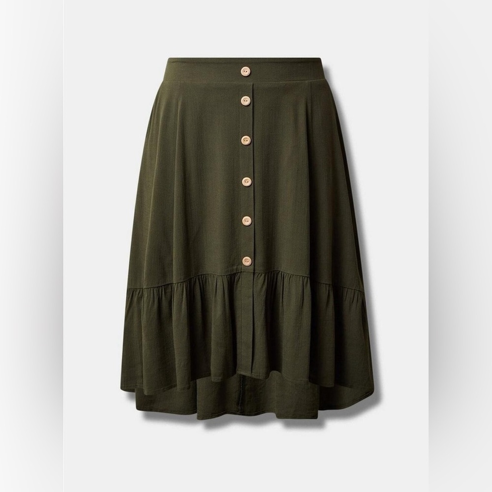 Torrid Midi Lenny Hi Low Tiered Skirt | 0X